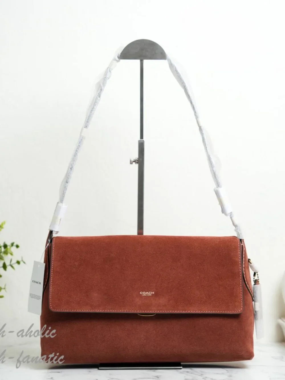 COACH CEB52 Chelsea Shoulder Bag 30 in Suede B4/Clay NWT